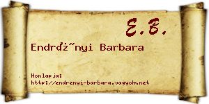 Endrényi Barbara névjegykártya