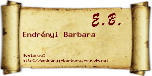 Endrényi Barbara névjegykártya